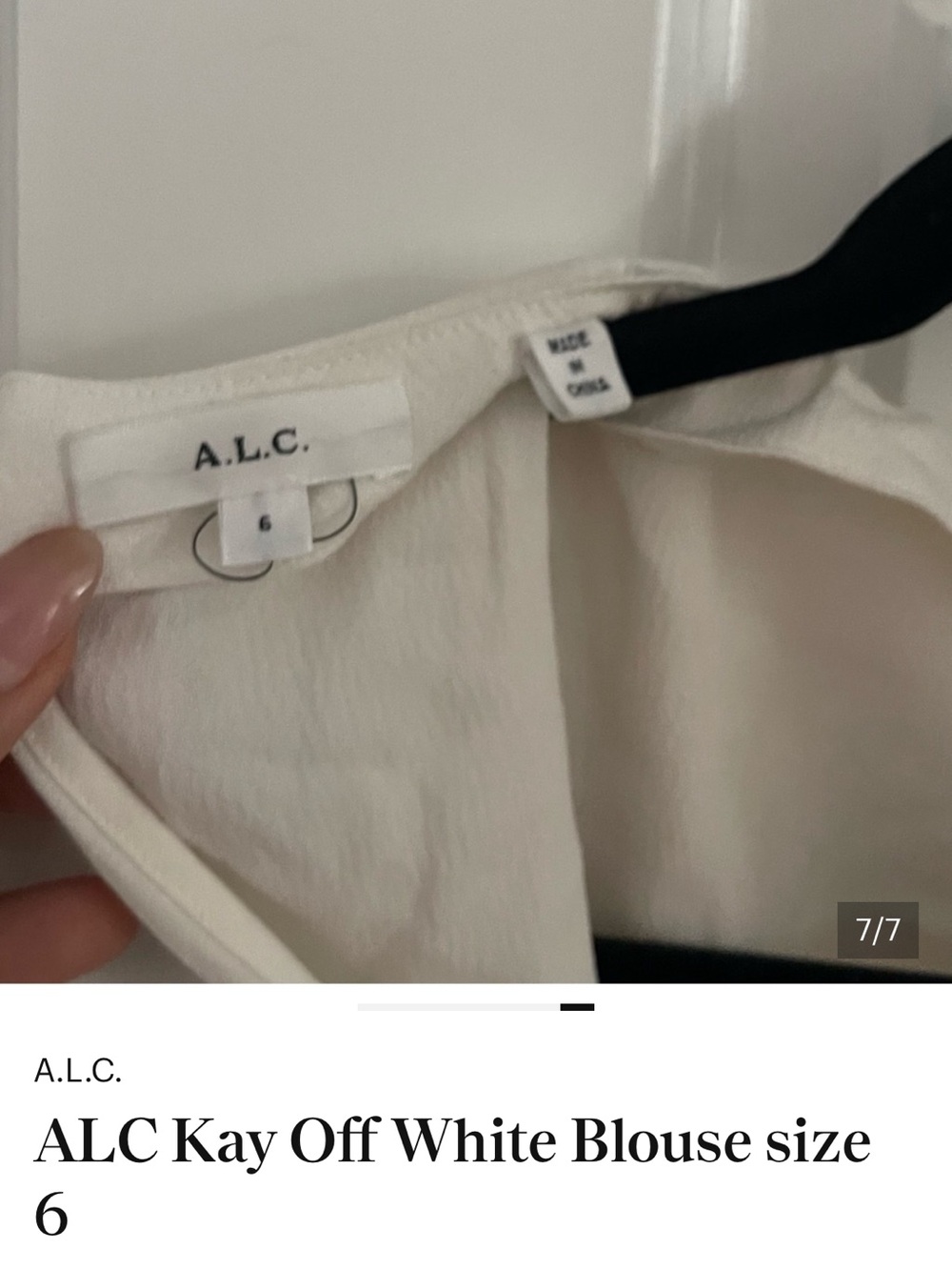 ALC Kay Off White Blouse size 6